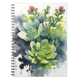 Sedum - Aquarell-Blumen Notizbuch Notizblock
