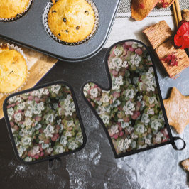 Sedum Spathulifolium Stonecrop Botanisch Ofenhandschuh & Topflappen-Set