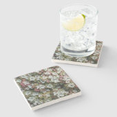 Sedum Spathulifolium Succules floral Steinuntersetzer (Seitenansicht)