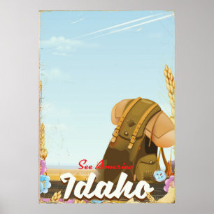 See America - Idaho Backpacker Reiseplakat Poster