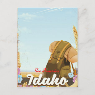 See America - Idaho Backpacker Reiseplakat Postkarte