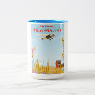 "See America" Vermont Rural Reiseplakat Zweifarbige Tasse
