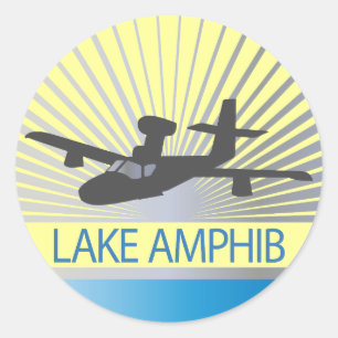 See Amphib Aviation Runder Aufkleber
