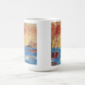 "See and Tree in Yellow" Akrylkunst auf Leinwand Kaffeetasse (Mittel)