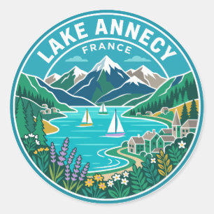 See Annecy Frankreich Runder Aufkleber