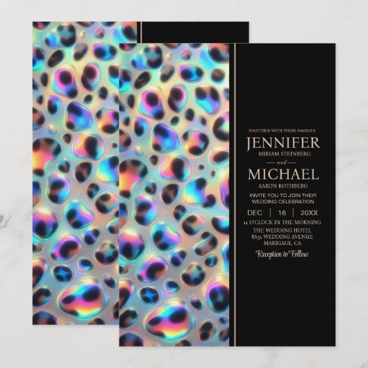 SEE BACK All-In-One Exotic Posh Wedding Invitation Einladung (Vorne/Hinten)