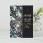 SEE BACK All-In-One Exotic Posh Wedding Invitation Einladung (Stehend Vorderseite)