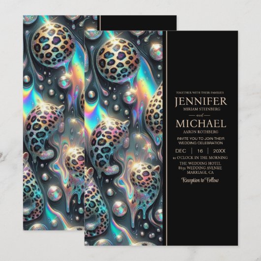 SEE BACK All-In-One Exotic Posh Wedding Invitation Einladung (Vorne/Hinten)