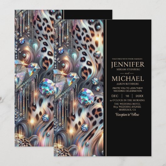 SEE BACK All-In-One Exotic Posh Wedding Invitation Einladung (Vorne/Hinten)