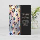 SEE BACK All-In-One Exotic Posh Wedding Invitation Einladung (Stehend Vorderseite)