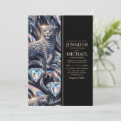 SEE BACK All-In-One Exotic Posh Wedding Invitation Einladung (Stehend Vorderseite)