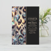 SEE BACK All-In-One Exotic Posh Wedding Invitation Einladung (Stehend Vorderseite)