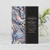 SEE BACK All-In-One Exotic Posh Wedding Invitation Einladung (Stehend Vorderseite)