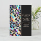 SEE BACK All-In-One Exotic Posh Wedding Invitation Einladung (Stehend Vorderseite)