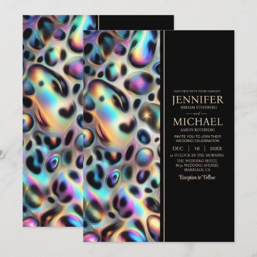 SEE BACK All-In-One Exotic Posh Wedding Invitation Einladung (Vorne/Hinten)