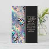 SEE BACK All-In-One Exotic Posh Wedding Invitation Einladung (Stehend Vorderseite)