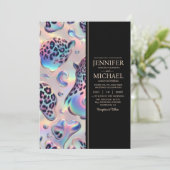 SEE BACK All-In-One Exotic Posh Wedding Invitation Einladung (Stehend Vorderseite)