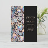 SEE BACK All-In-One Exotic Posh Wedding Invitation Einladung (Stehend Vorderseite)