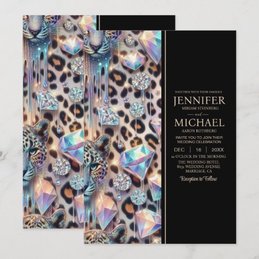 SEE BACK All-In-One Exotic Posh Wedding Invitation Einladung (Vorne/Hinten)