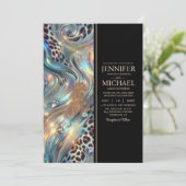 SEE BACK All-In-One Exotic Posh Wedding Invitation Einladung (Stehend Vorderseite)