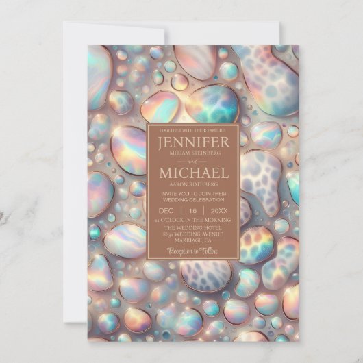 SEE BACK All-In-One Exotic Posh Wedding Invitation Einladung (Vorderseite)