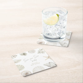 See bald Baby Dusche Rechteckiger Pappuntersetzer