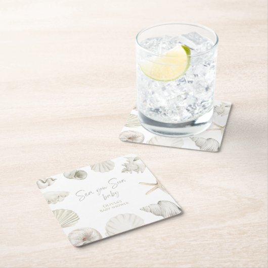 See bald Baby Dusche Rechteckiger Pappuntersetzer (Vor Ort)