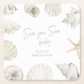 See bald Baby Dusche Rechteckiger Pappuntersetzer (Vorderseite)