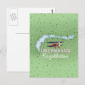 See Balkhash Kasachstan Schifffahrtskarte Postkarte (Vorne/Hinten)