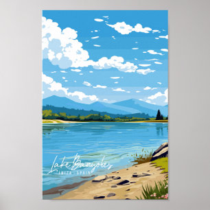 See Banyoles Ibiza Spanien Jahrgang Reise Ort Poster