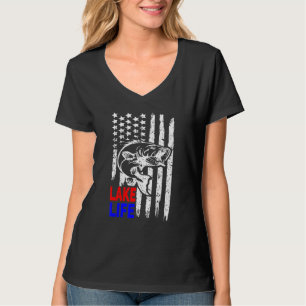 See Bass Fischen American Flag Lucky Fischen T-Shirt