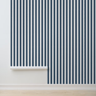 See Blaue und Weiße Klassische Vertikale Streifen Tapete