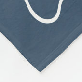 See Blaue Wellenrand Monogramm Fleecedecke (Ecke)