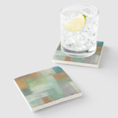 See-blaues Wesentliches II Steinuntersetzer (Seitenansicht)