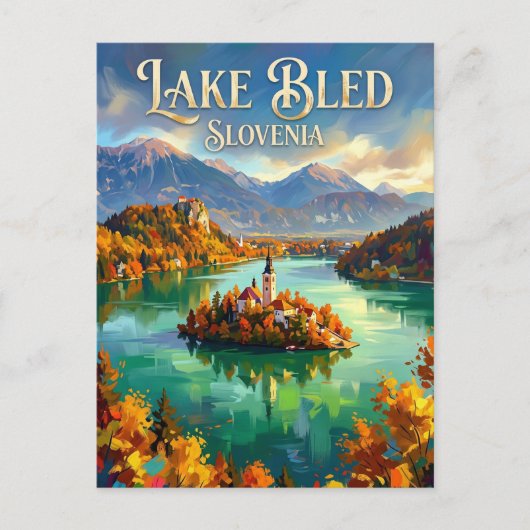 See Bled Slowenien Postkarte (Vorderseite)