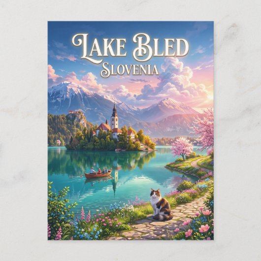 See Bled Slowenien Postkarte (Vorderseite)