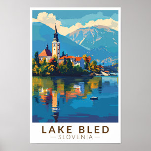 See Bled Slowenien Reise Kunst Vintage Poster