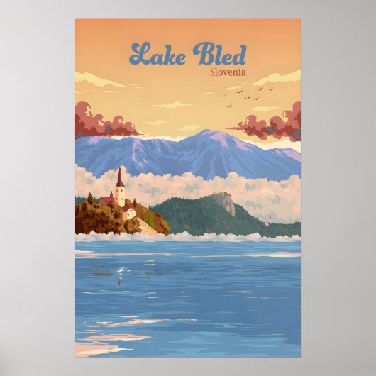 See Bled Slowenien Reiseplakat Poster (Vorne)