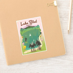 See Bled Vintage-Reiseplakat Slowenien Aufkleber