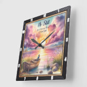 See Boot immer noch Sunset Quadratische Wanduhr (Winkel)