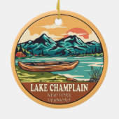 See Champlain Boating Fishing Emblem Keramik Ornament (Hinten)