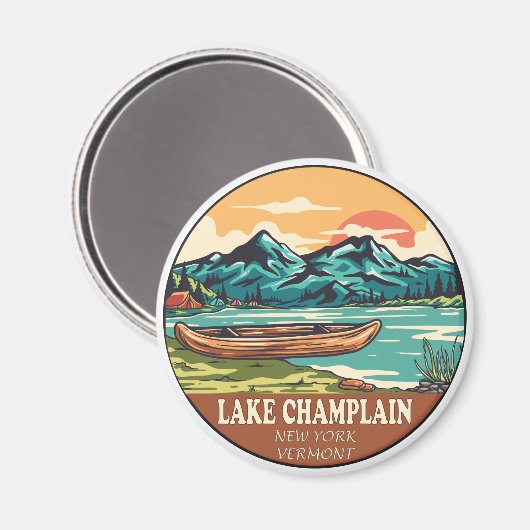 See Champlain Boating Fishing Emblem Magnet (Vorderseite/Rückseite)