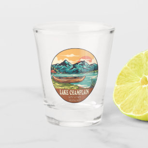 See Champlain Boating Fishing Emblem Schnapsglas