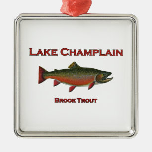 See Champlain Fischen-Bachforelle Silbernes Ornament