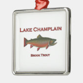 See Champlain Fischen-Bachforelle Silbernes Ornament (Links)