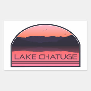 See Chatuge North Carolina Georgia Roter Sonnenauf Rechteckiger Aufkleber