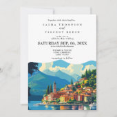 See Como Italien Hochzeit Einladung Retro (Vorderseite)