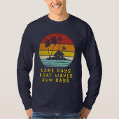 See Days Boat Waves Sun Rays Nautic T-Shirt (Vorderseite)
