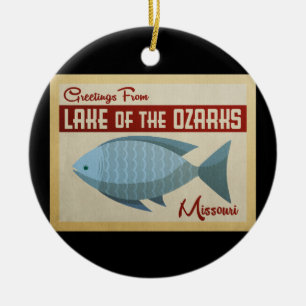See der Ozarks-Fisch-Vintagen Reise Keramik Ornament