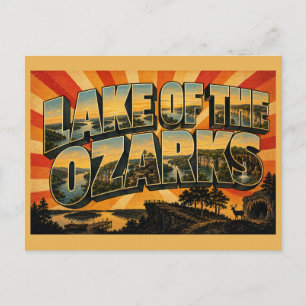 See des Ozark Missouri Serpentinen See Klippen Postkarte